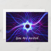 Plasma Magen Bar/Bat Mitzvah Einladung (Vorne/Hinten)