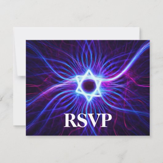 Plasma Magen Bar/Bat Mitzvah UAWG RSVP Karte (Vorderseite)