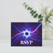 Plasma Magen Bar/Bat Mitzvah UAWG RSVP Karte (Stehend Vorderseite)