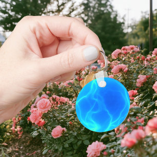 Plasmaball Aqua Blau Foto Schlüsselanhänger