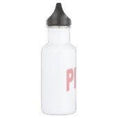 Plassrosa Text Edelstahlflasche (Links)