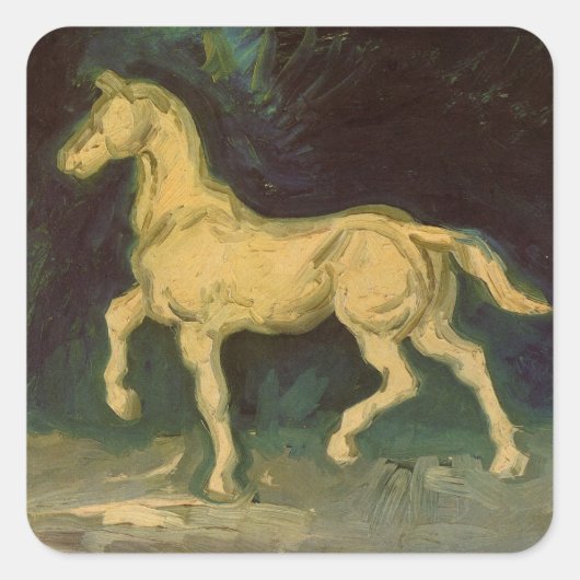 Plaster Statuette of a Horse von Vincent van Gogh Quadratischer Aufkleber (Vorderseite)
