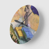 Plaster Statuette Rose und Romane Vincent van Gogh Runde Wanduhr (Winkel)