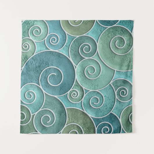 Plaster wall seamless texture with swirls pattern, wandteppich (Vorderseite (Horizontal))