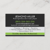 Plasterdienste Visitenkarte (Rückseite)