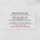 Plasterdienste Visitenkarte (Rückseite)