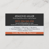 Plasterdienste Visitenkarte (Rückseite)