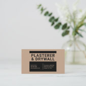 Plasterer & Drywall - Schwarz & Braun Visitenkarte (Stehend Vorderseite)