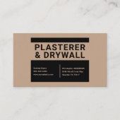 Plasterer & Drywall - Schwarz & Braun Visitenkarte (Vorderseite)
