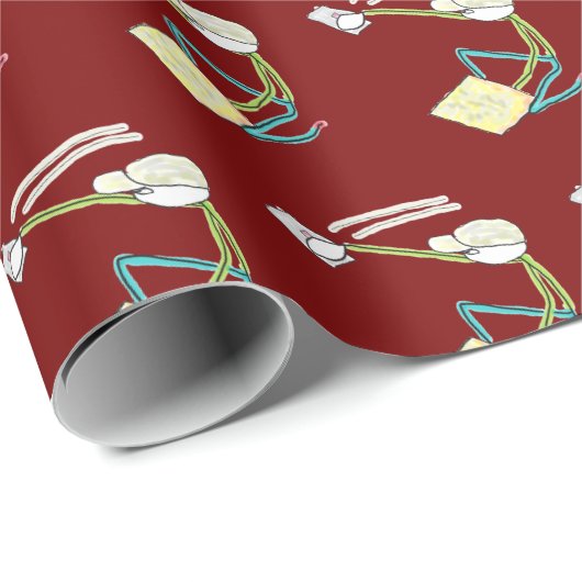 Plasterer Stickman Geschenkpapier (Rolleneckpunkt)