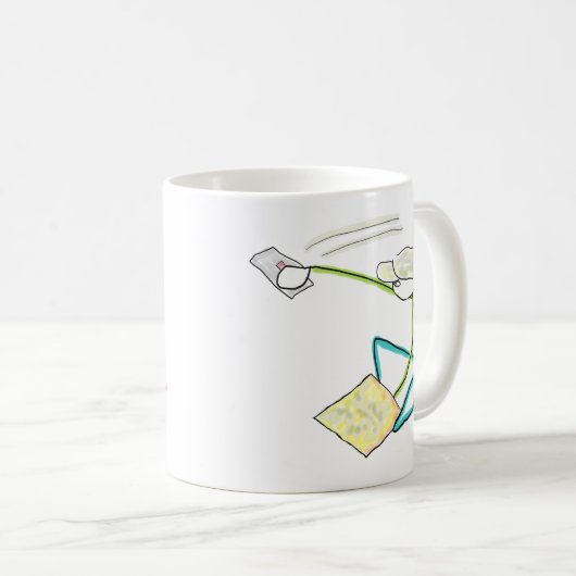 Plasterer Stickman Kaffeetasse (VorderseiteRechts)