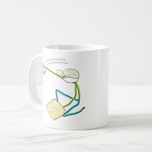 Plasterer Stickman Kaffeetasse (Vorderseite Links)