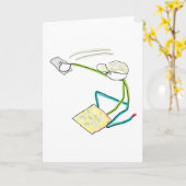 Plasterer Stickman Karte (Gelbe Blume)