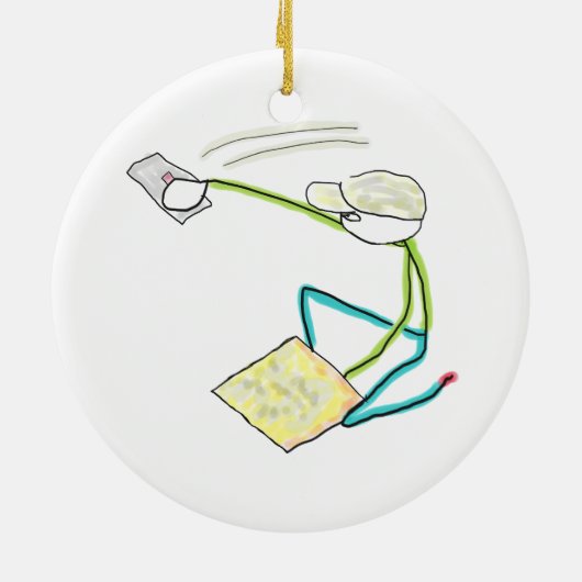 Plasterer Stickman Keramik Ornament (Hinten)