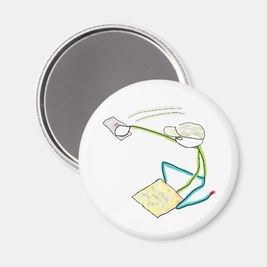 Plasterer Stickman Magnet (Vorderseite/Rückseite)