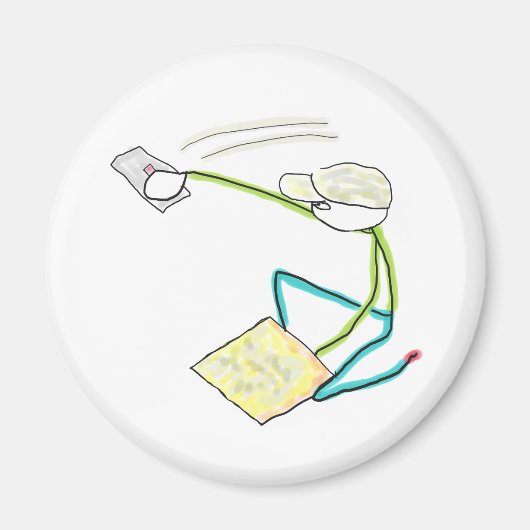 Plasterer Stickman Magnet (Vorne)