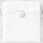 Plasterer Stickman Runder Aufkleber (Tasche)