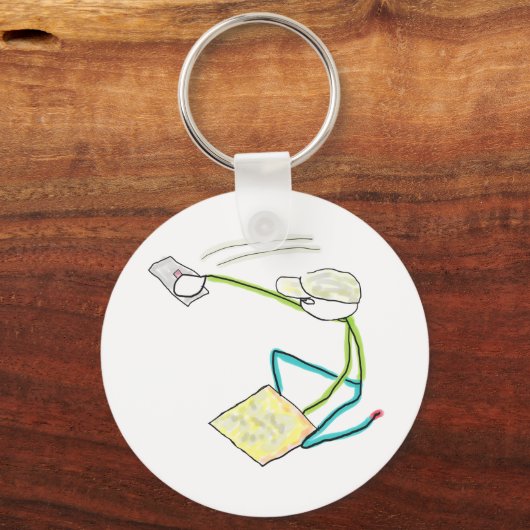 Plasterer Stickman Schlüsselanhänger (Rückseite)