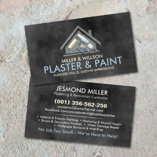 Plastering and Painting Services Watercolor art Visitenkarte
