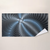 Plastic Blue Gray 3D Fraktal Kunst Modernes Abstra Badehandtuch (Badehandtuch)