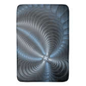 Plastic Blue Gray 3D Fraktal Kunst Modernes Abstra Badematte (Vorderseite Vertikal)