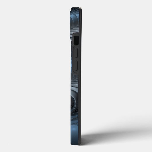 Plastic Blue Gray 3D Fraktal Kunst Modernes Abstra Case-Mate iPhone Hülle (Rückseite / Links)