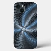 Plastic Blue Gray 3D Fraktal Kunst Modernes Abstra Case-Mate iPhone Hülle (Rückseite)