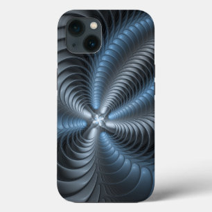 Plastic Blue Gray 3D Fraktal Kunst Modernes Abstra Case-Mate iPhone Hülle