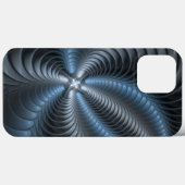 Plastic Blue Gray 3D Fraktal Kunst Modernes Abstra Case-Mate iPhone Hülle (Rückseite (Horizontal))