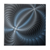 Plastic Blue Gray 3D Fraktal Kunst Modernes Abstra Fliese (Vorderseite)