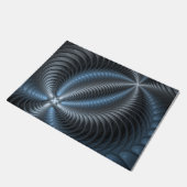 Plastic Blue Gray 3D Fraktal Kunst Modernes Abstra Fußmatte (Schrägansicht)