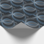 Plastic Blue Gray 3D Fraktal Kunst Modernes Abstra Geschenkpapier (Ecke)