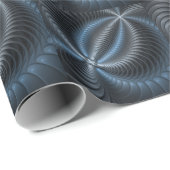 Plastic Blue Gray 3D Fraktal Kunst Modernes Abstra Geschenkpapier (Rolleneckpunkt)