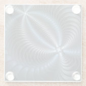 Plastic Blue Gray 3D Fraktal Kunst Modernes Abstra Glasuntersetzer (Rückseite)