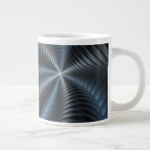 Plastic Blue Gray 3D Fraktal Kunst Modernes Abstra Jumbo-Tasse (Rechts)