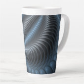 Plastic Blue Gray 3D Fraktal Kunst Modernes Abstra Milchtasse (Rechte Ecke)