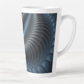 Plastic Blue Gray 3D Fraktal Kunst Modernes Abstra Milchtasse (Rechts)
