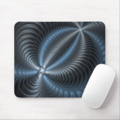 Plastic Blue Gray 3D Fraktal Kunst Modernes Abstra Mousepad (Mit Mouse)