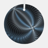 Plastic Blue Gray 3D Fraktal Kunst Modernes Abstra Ornament Aus Glas (Rückseite)