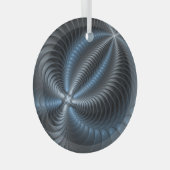 Plastic Blue Gray 3D Fraktal Kunst Modernes Abstra Ornament Aus Glas (Vorderseite Rechts)