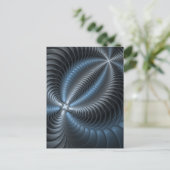 Plastic Blue Gray 3D Fraktal Kunst Modernes Abstra Postkarte (Stehend Vorderseite)