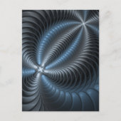 Plastic Blue Gray 3D Fraktal Kunst Modernes Abstra Postkarte (Vorderseite)