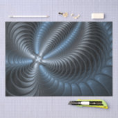 Plastic Blue Gray 3D Fraktal Kunst Modernes Abstra Seidenpapier (Handwerk)