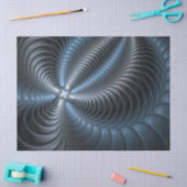 Plastic Blue Gray 3D Fraktal Kunst Modernes Abstra Seidenpapier (Basteln)
