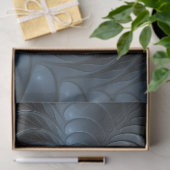 Plastic Blue Gray 3D Fraktal Kunst Modernes Abstra Seidenpapier (Geschenk)