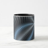 Plastic Blue Gray 3D Fraktal Kunst Modernes Abstra Tasse (Zentrum)