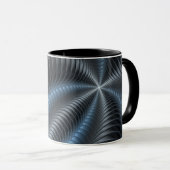 Plastic Blue Gray 3D Fraktal Kunst Modernes Abstra Tasse (VorderseiteRechts)