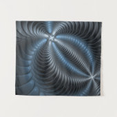 Plastic Blue Gray 3D Fraktal Kunst Modernes Abstra Wandteppich (Vorderseite (Horizontal))