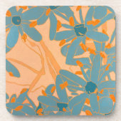 Plastic Coaster Contemporary Leaf Design in Peach Getränkeuntersetzer (Vorderseite)