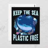 Plastic Free Sea Earth Care Animal Rescue Rett Pla Postkarte (Vorne/Hinten)
